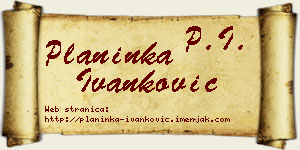 Planinka Ivanković vizit kartica